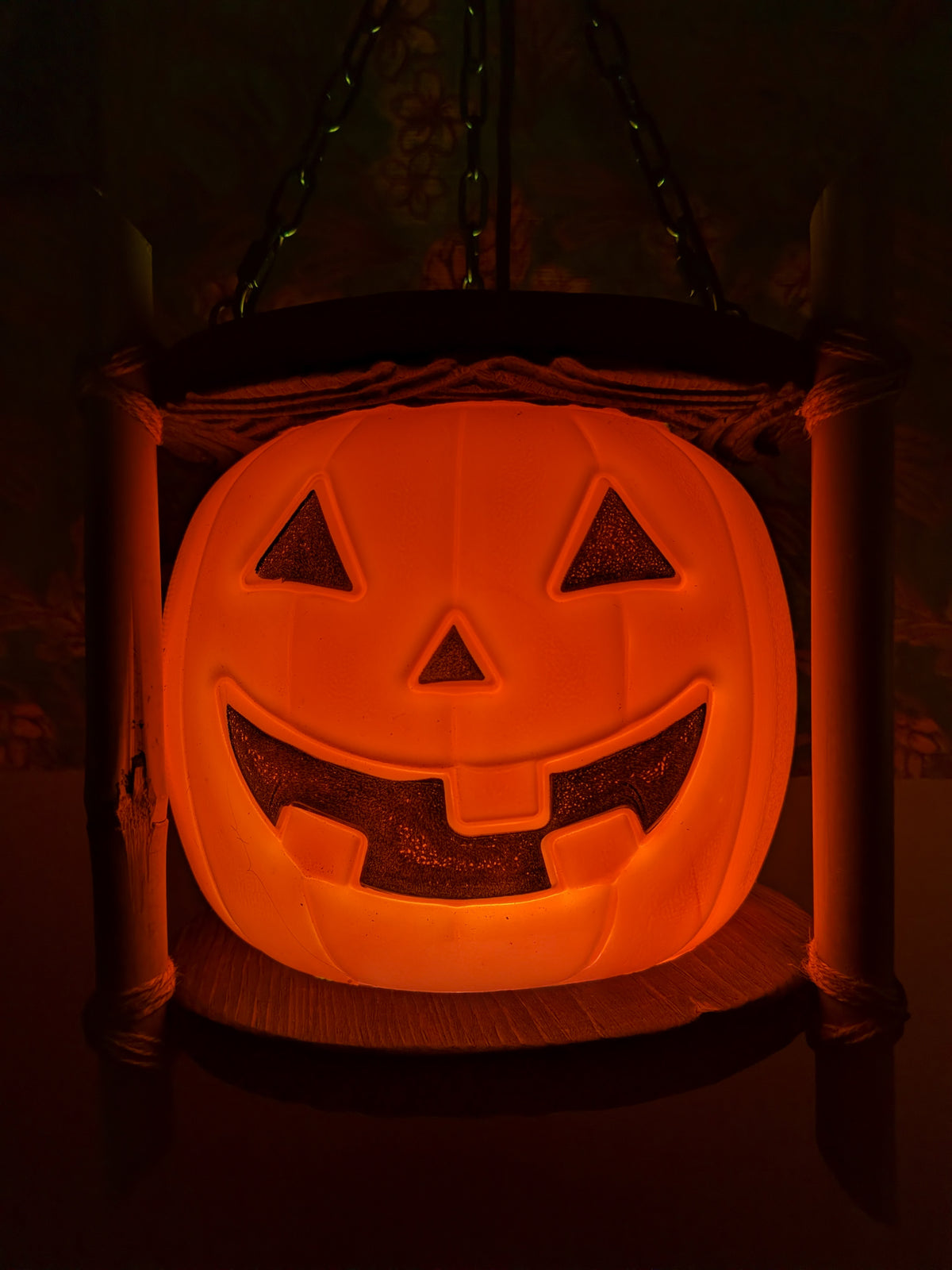 Vintage Pumpkin Pail Lamp