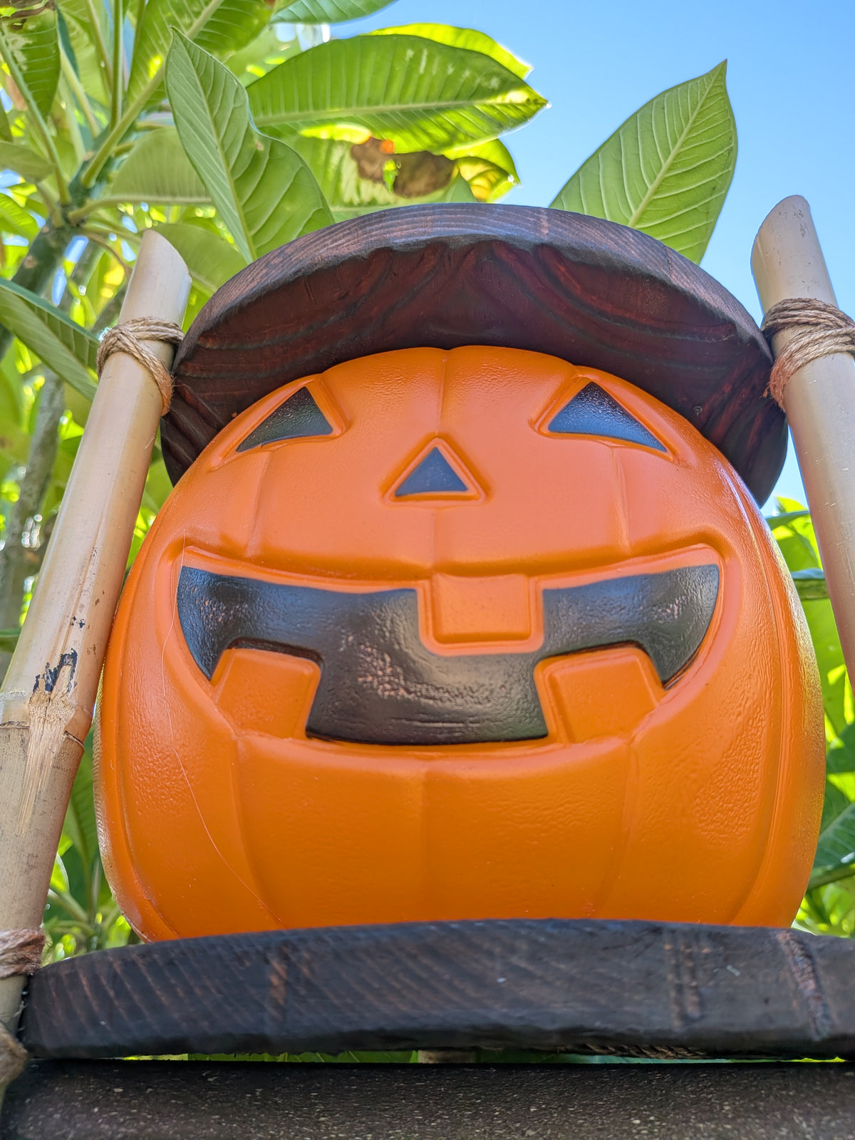 Vintage Pumpkin Pail Lamp