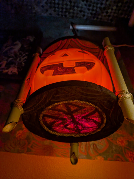 Vintage Pumpkin Pail Lamp