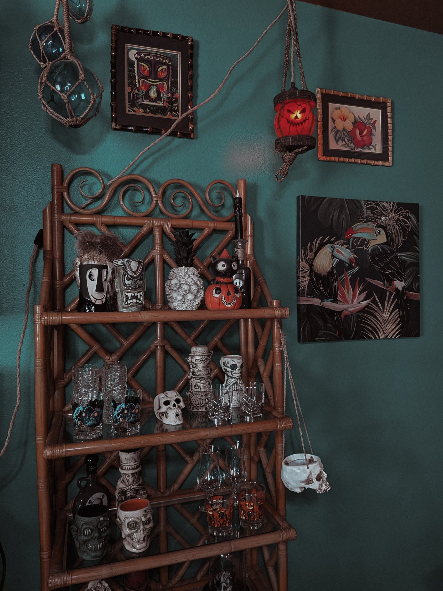 Jack-o'-lantern Glass Float Lantern Lamp