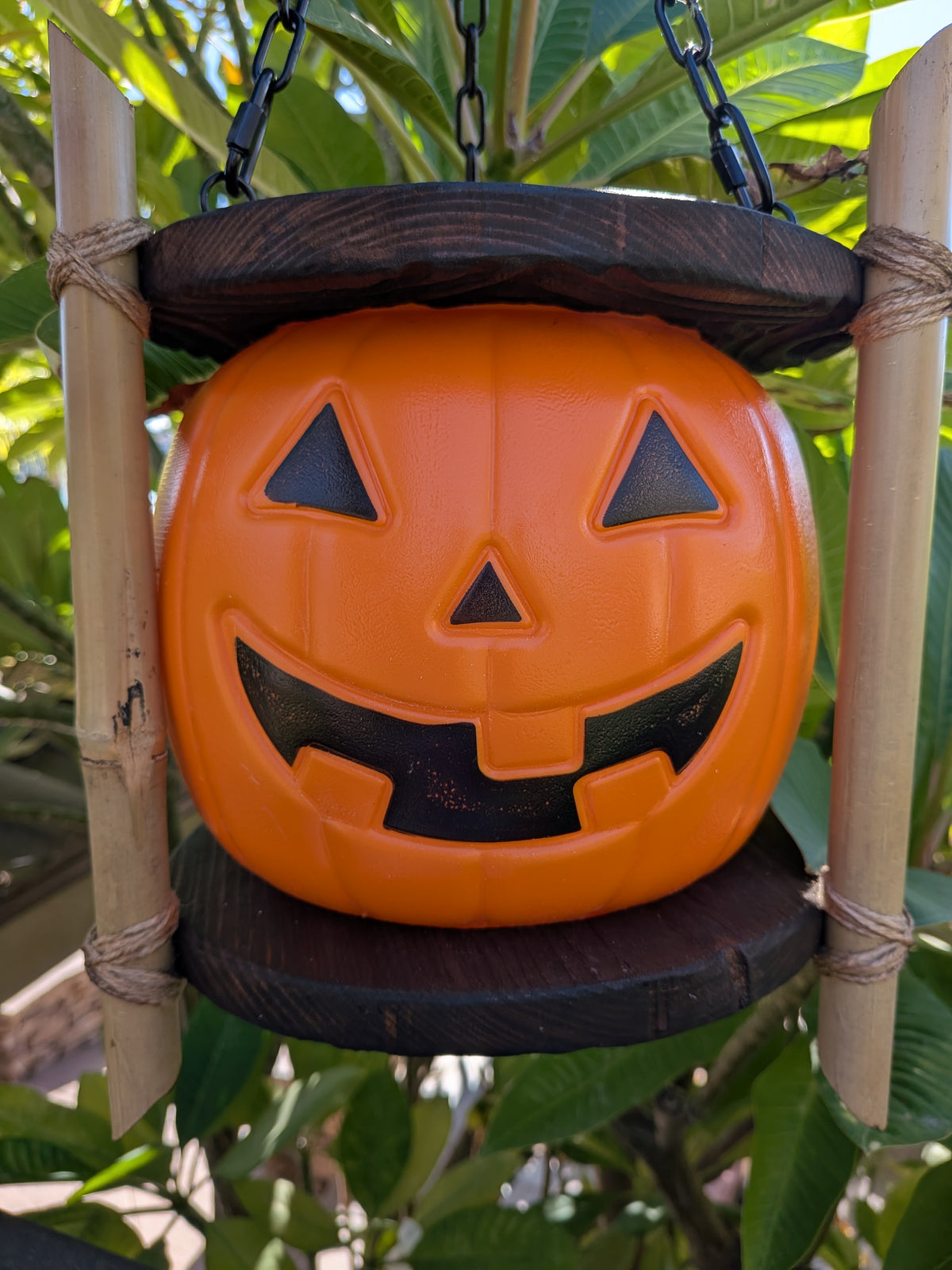 Vintage Pumpkin Pail Lamp